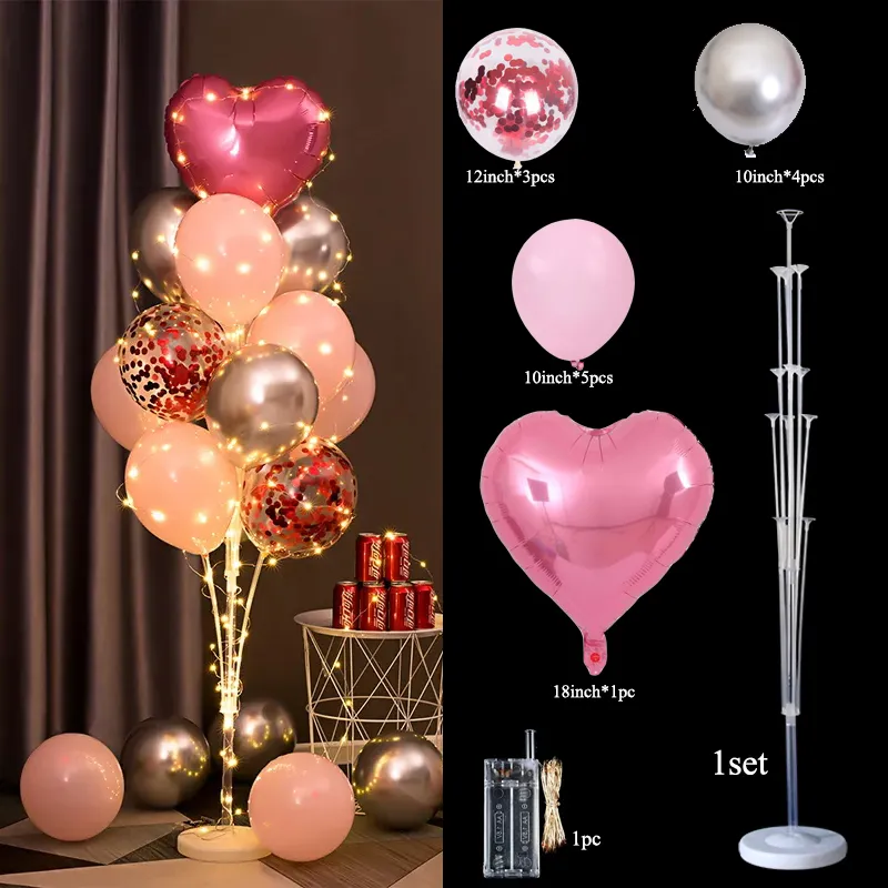 Balloons Stand Kit Table Decorations, 15-pack Balloons for Birthday, Baby Shower, Wedding, Anniversary Table Party Decorations  big image 1