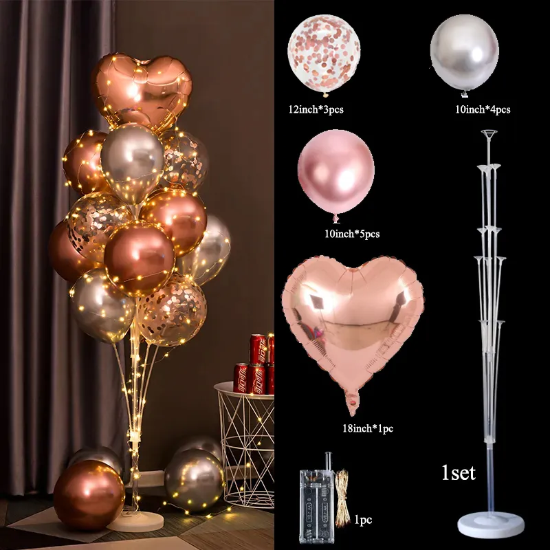 Balloons Stand Kit Table Decorations, 15-pack Balloons for Birthday, Baby Shower, Wedding, Anniversary Table Party Decorations Color-B