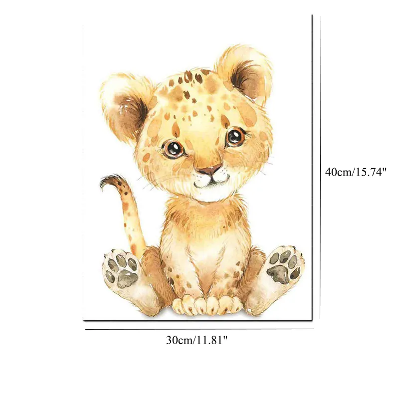Bonito Zoo Animais Canvas Wall Art Prints para Crianças Berçário Baby Room Cor-C