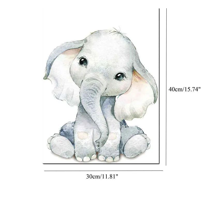 Bonito Zoo Animais Canvas Wall Art Prints para Crianças Berçário Baby Room Cor-D