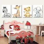 Bonito Zoo Animais Canvas Wall Art Prints para Crianças Berçário Baby Room  image 5