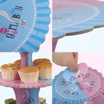 Cupcake Stand Party Supplies 3 Tier Cake Display Gender Reveal Party Decorations Table Centerpiece  image 3