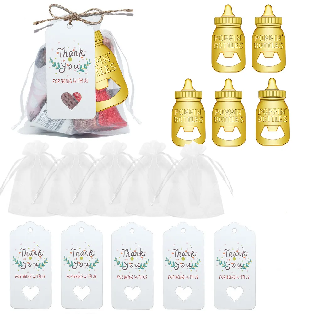15-pack Baby Bottle Openers Cute Baby Bottle Openers Baby Shower Party Gifts Baby Shower Return Gifts for Guests Wedding Party Souvenirs Kids Birthday Party Decorations Gold big image 1