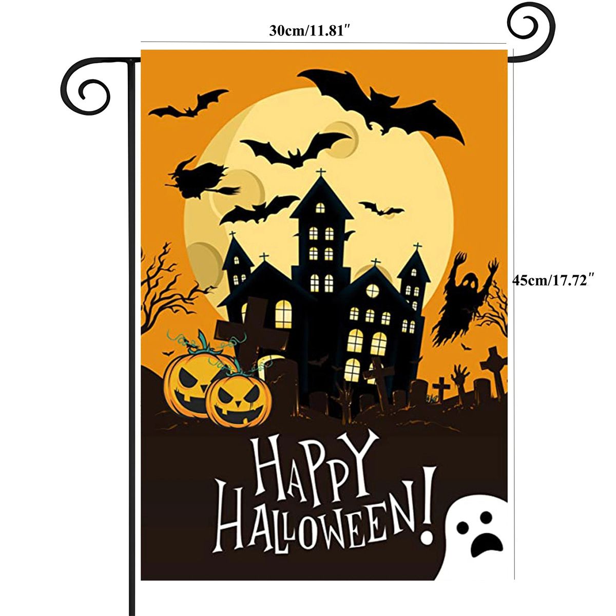 

Halloween Garden Flag with Linen Material for Outdoor