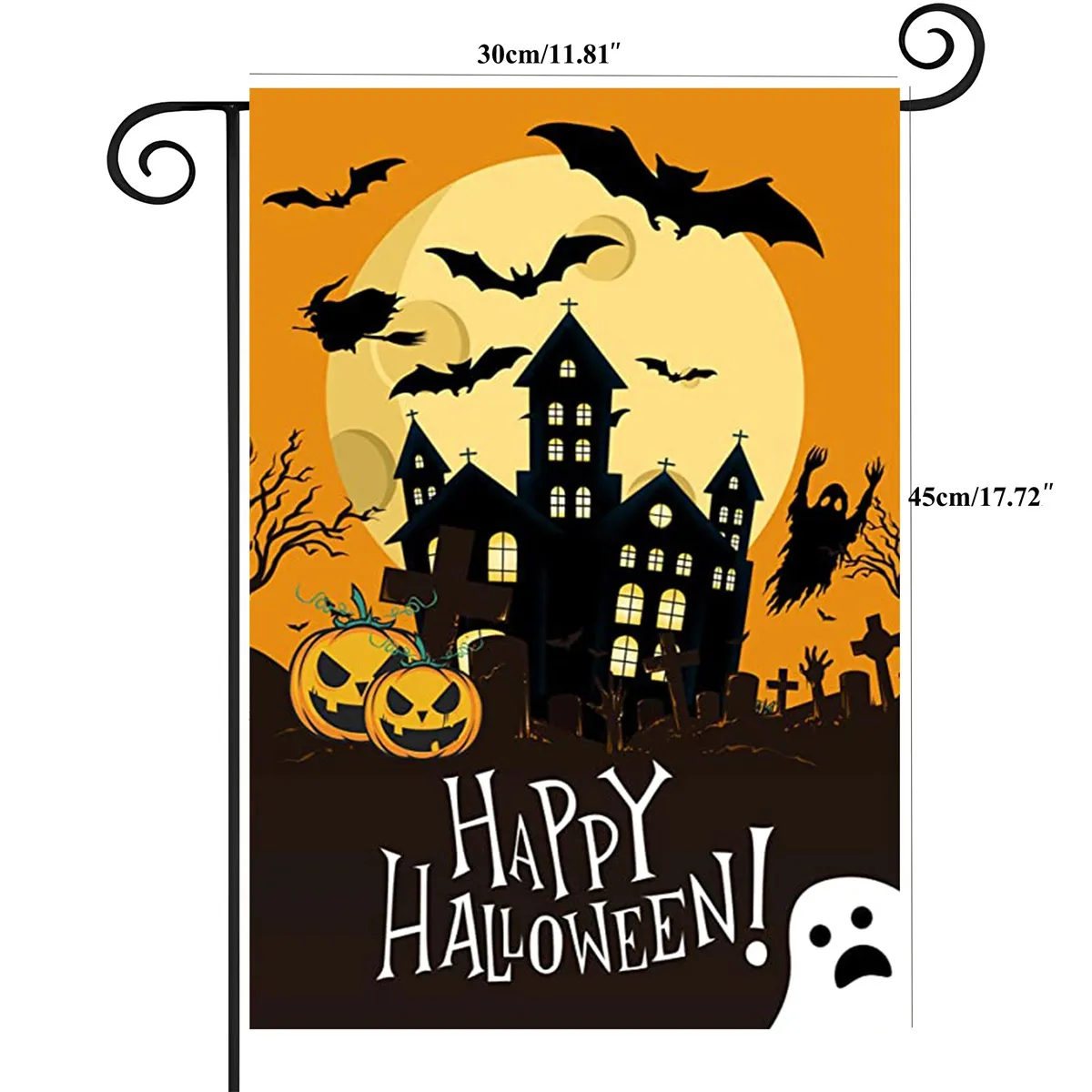 Halloween Garden Flag with Linen Material for Outdoor Color-C