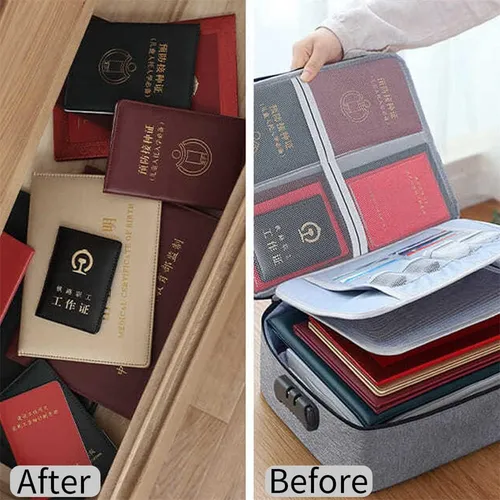 Multi-layer Oxford Cloth Important Document Organizer for Household IDs, Birth Certificates, Passports, and Cards