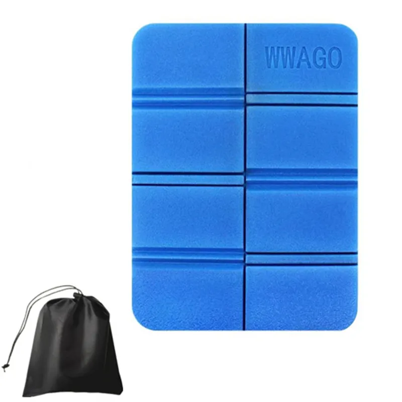 Outdoor Foldable Cushion for Camping, Hiking, and Picnic - Portable with Bonus Storage Bag Blue image 2