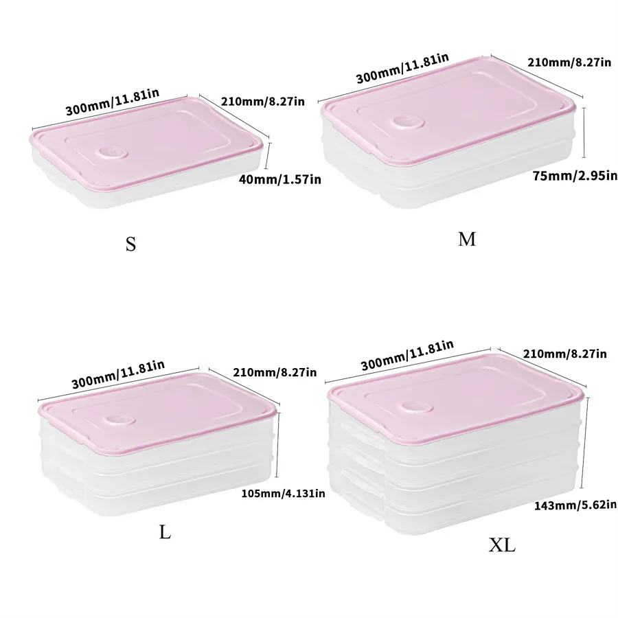 Multi-Layer Food-Grade Dumpling Storage Container For Freezing