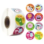 Animal-themed Encouragement Decoration Adhesive Sticker Labels - 500 Stickers Color-B