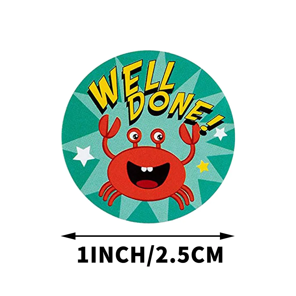 Animal-themed Encouragement Decoration Adhesive Sticker Labels - 500 Stickers Color-A image 2