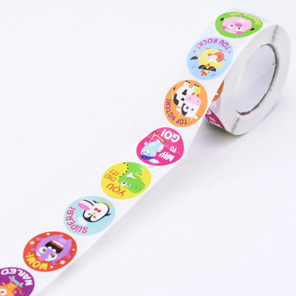 Animal-themed Encouragement Decoration Adhesive Sticker Labels - 500 Stickers Color-B image 3