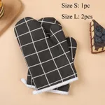 Cotton and Linen Microwave Oven Baking Gloves - Kitchen/Baking Tools  Black