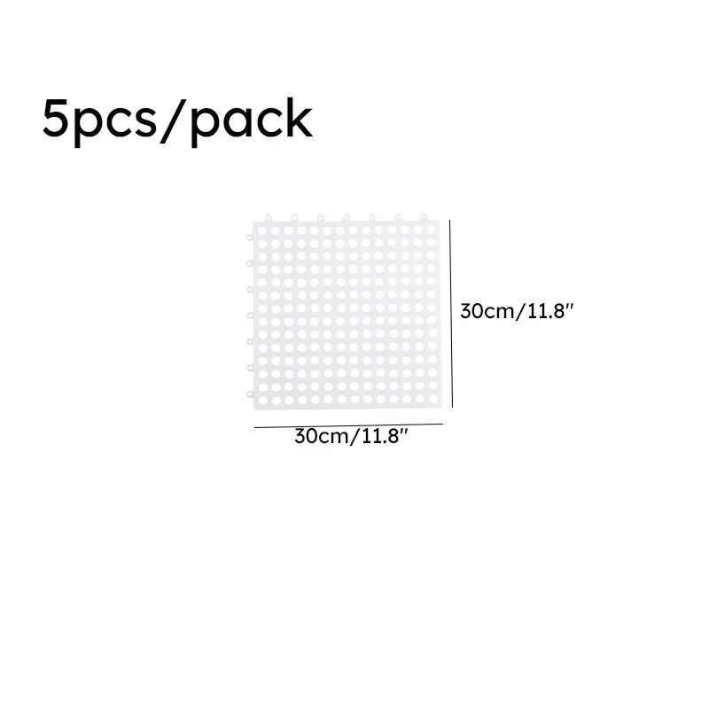 5-Piece Set of Bathroom Non-Slip Mats White big image 1