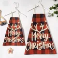 Merry Christmas Plaid Aprons for Family  image 1