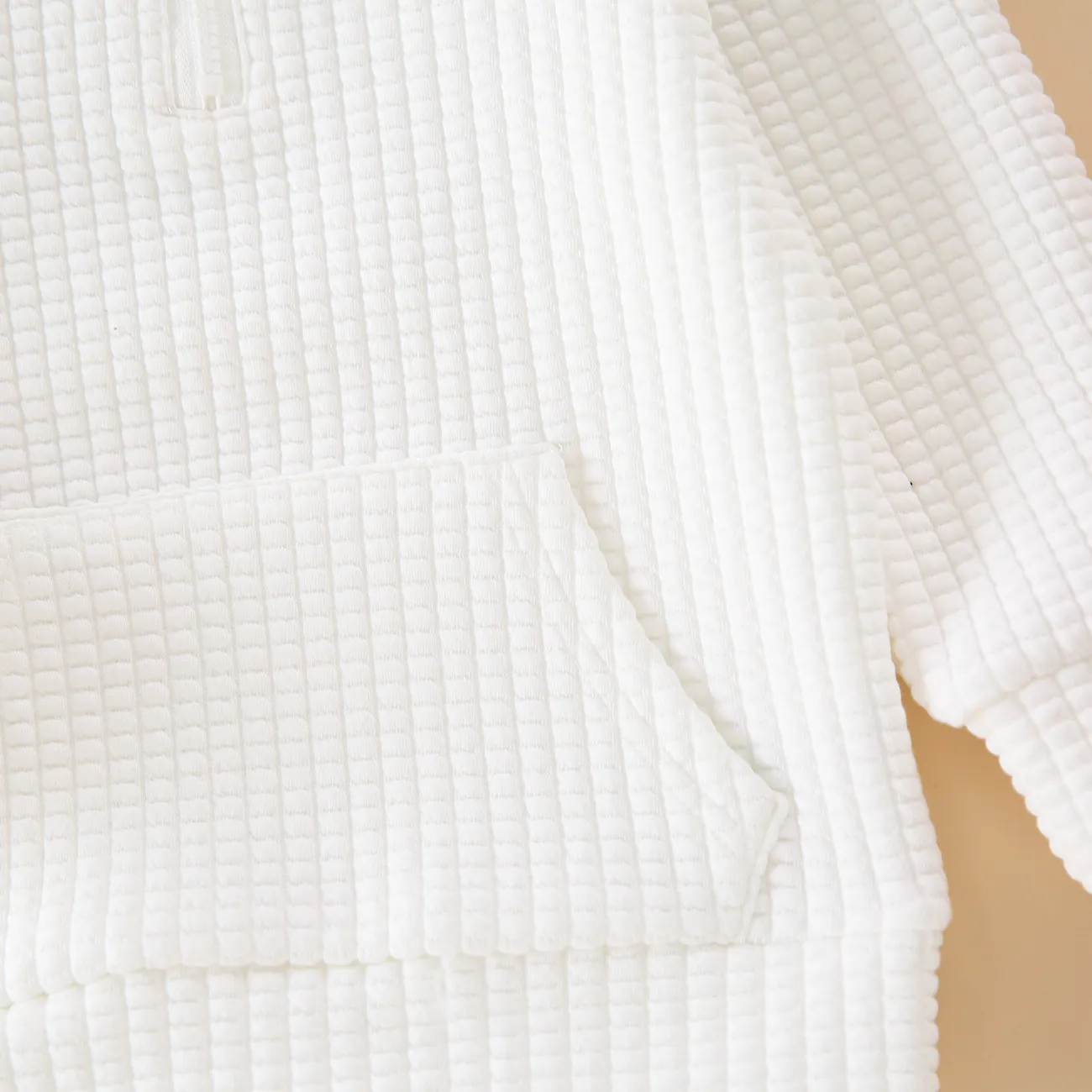 Criança Unissexo Gola de polo Casual Sweatshirt Branco big image 1