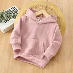 Toddler Boy/Girl Solid Color Textured Hoodie Sweatshirt Pink
