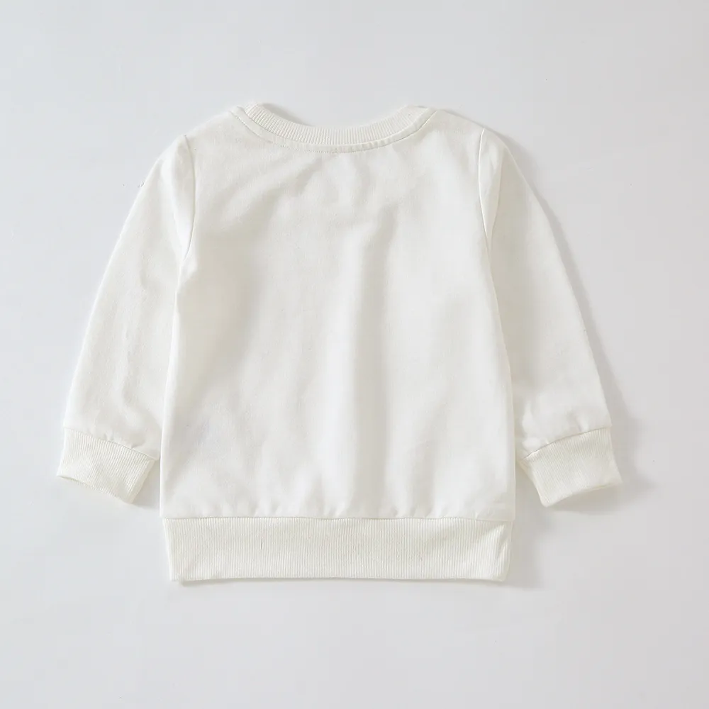 Baby Boy/Girl Solid/Striped Crewneck Long-sleeve Pullover Sweatshirt big image 6