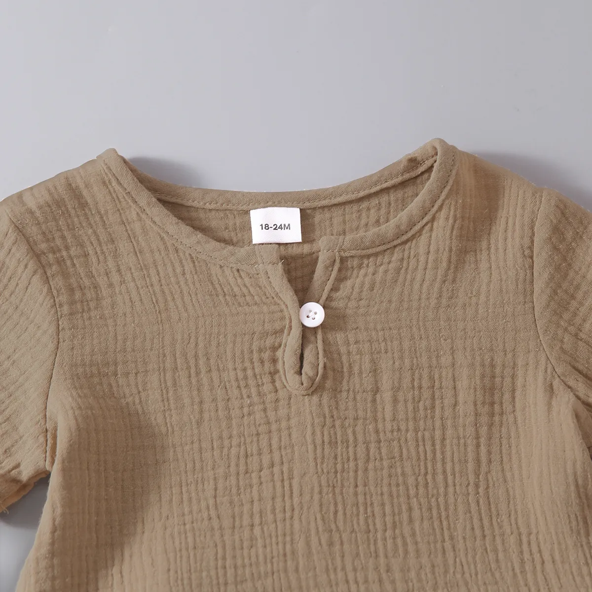 2 unidades Criança Unissexo Gola Henley Casual conjuntos de camisetas  image 3