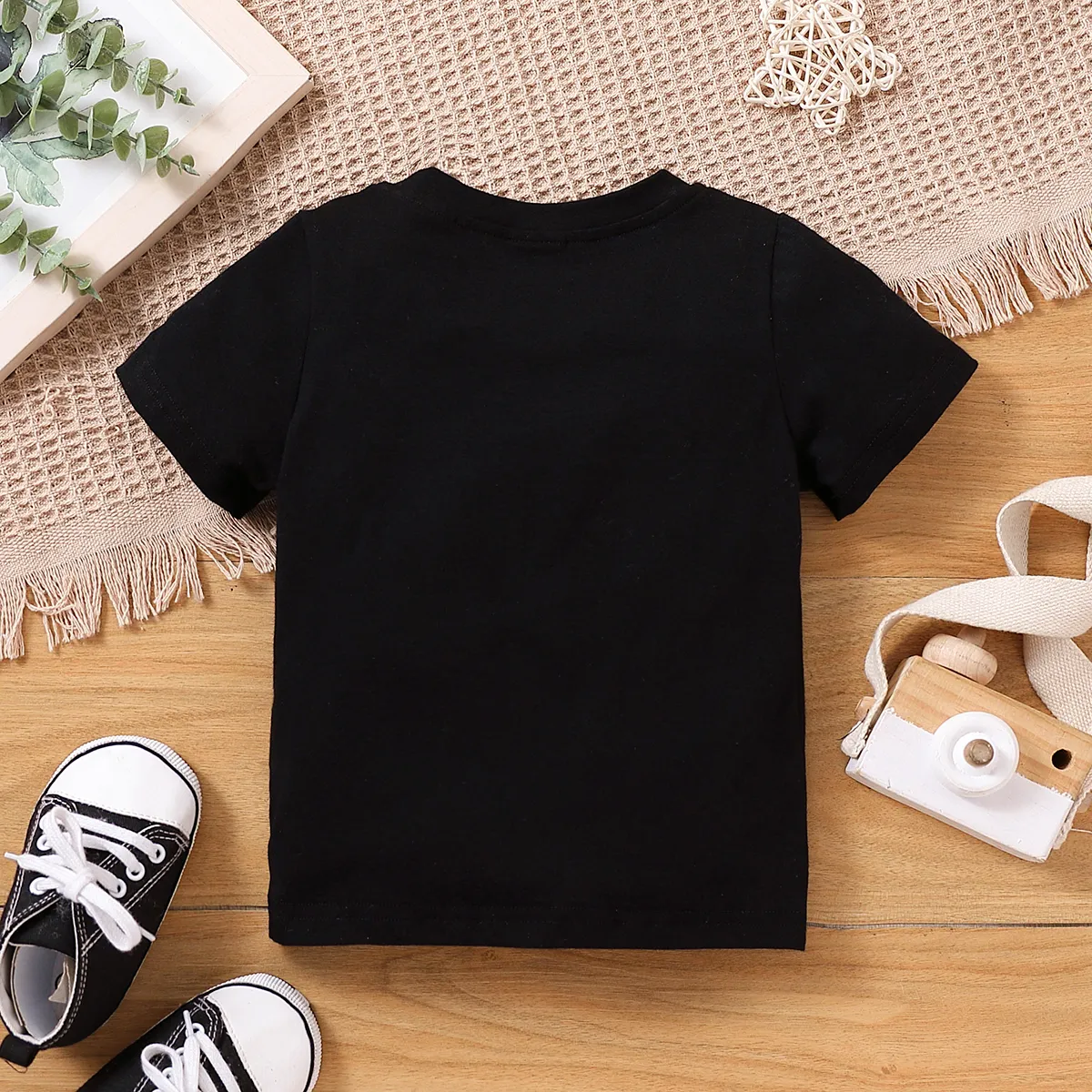 Vatertag Baby Unisex Lässig Kurzärmelig T-Shirts schwarz big image 1