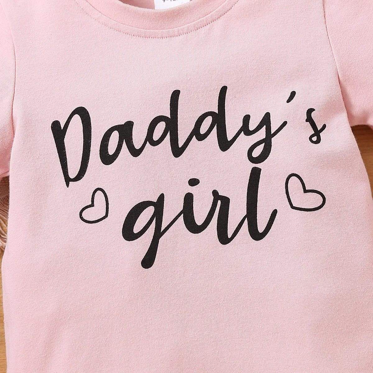 Baby Boy/Girl 95% Cotton Short-sleeve Letter Print Tee Pink big image 1