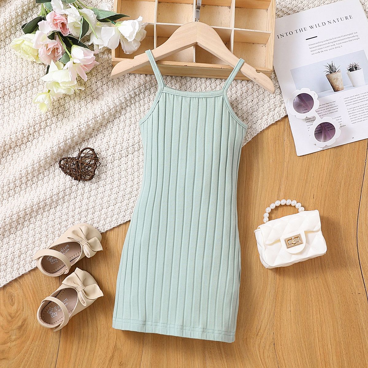 

Toddler Girl Basic Solid Ribbed Slip Dress