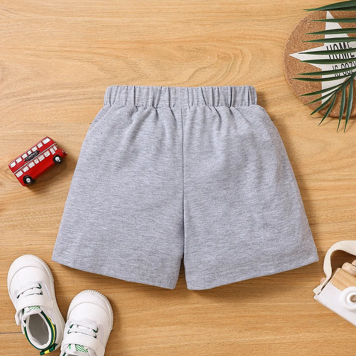 Toddler Boy Basic Solid Shorts MiddleAsh big image 1