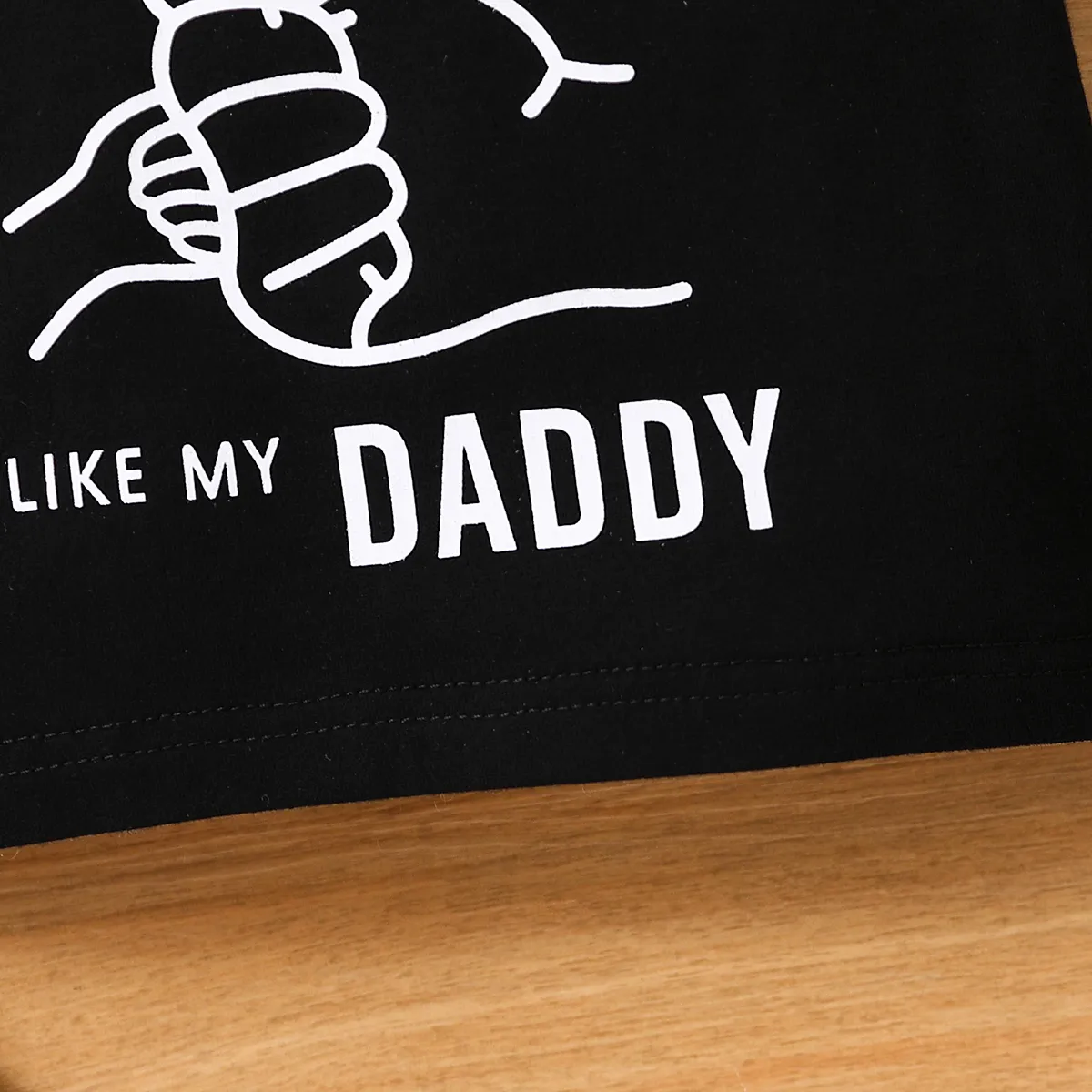 Vatertag Baby Jungen Lässig Kurzärmelig T-Shirts schwarz big image 1