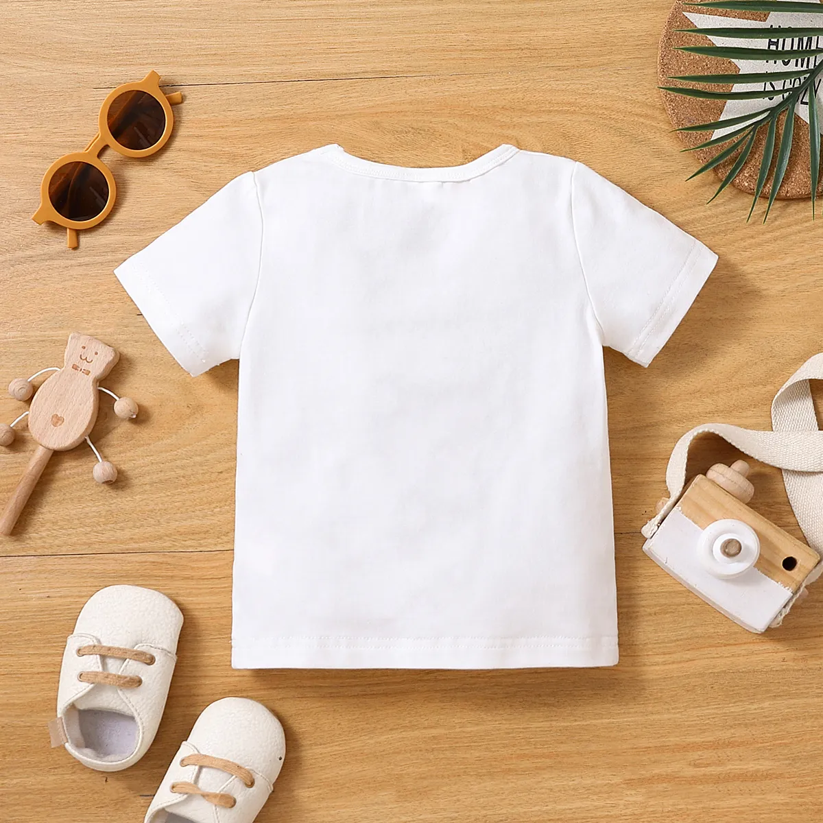 Día del Padre Bebé Chico Informal Manga corta Camiseta Blanco big image 1