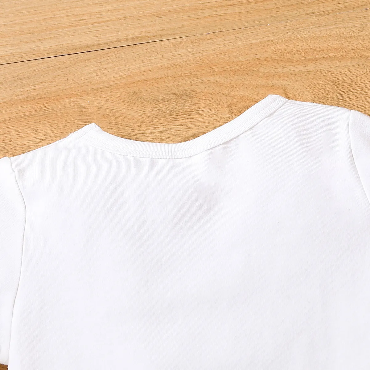 Fête des Pères Bébé Garçon Décontracté Manches courtes T-Shirt Blanc big image 1