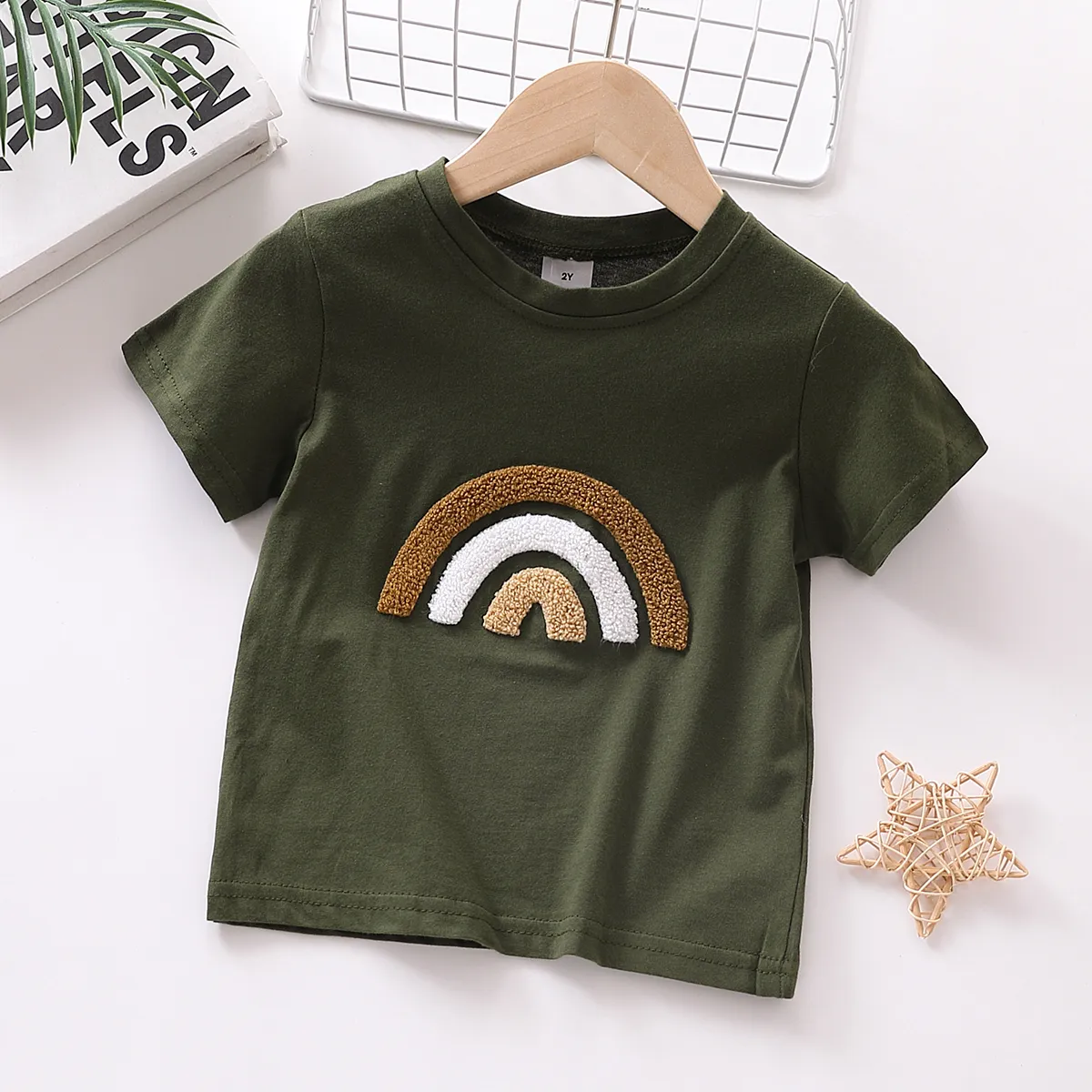 Kleinkinder Mädchen Hypertaktil Basics Kurzärmelig T-Shirts dunkelgrün big image 1