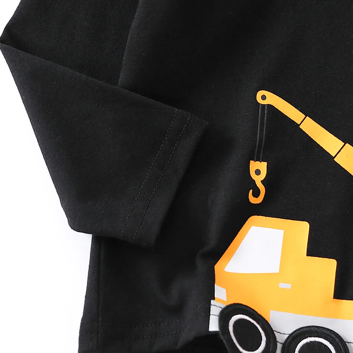 Toddler Boy Vehicle Pattern Long-sleeve Tee Black image 3