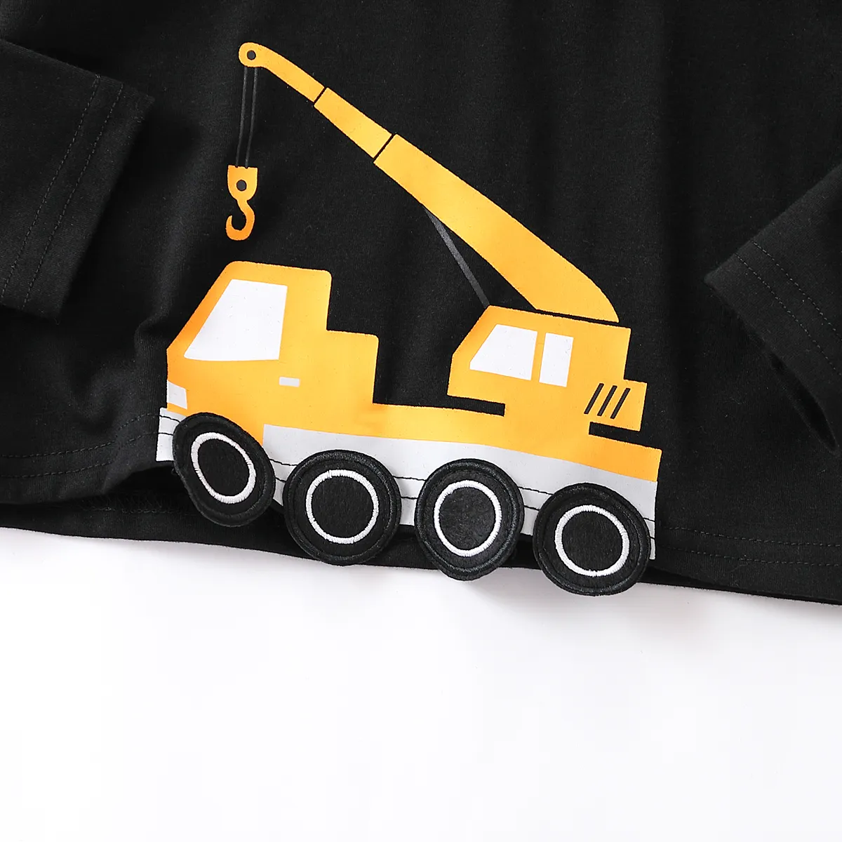 Toddler Boy Vehicle Pattern Long-sleeve Tee Black image 4