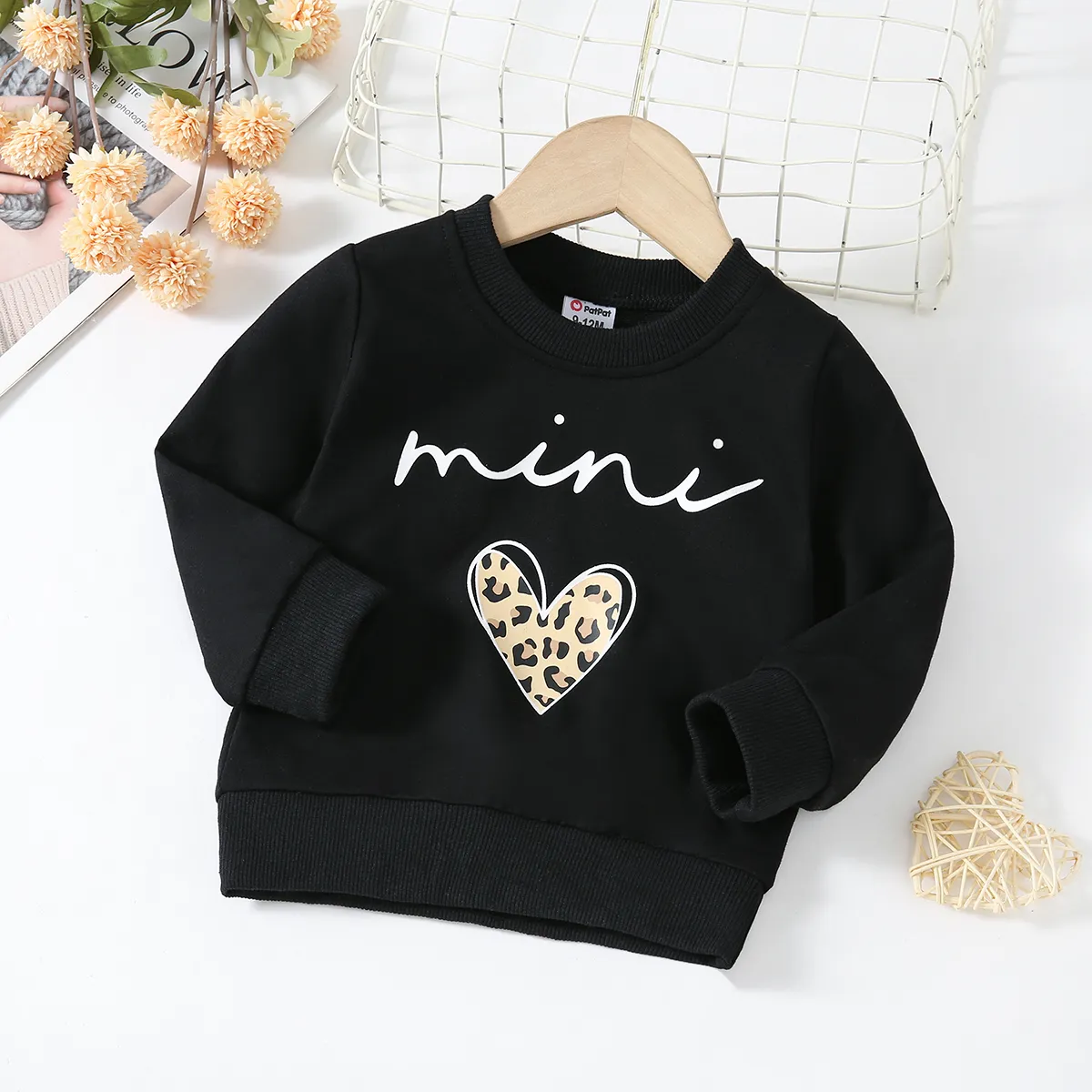 Bebé Unissexo Casual Manga comprida Sweatshirt Preto