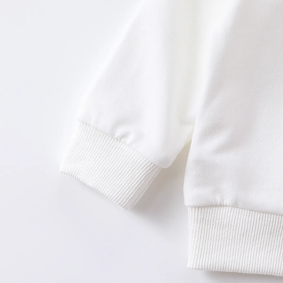 Bébé Unisexe Ours Décontracté Manches longues Sweat-shirt Blanc big image 1