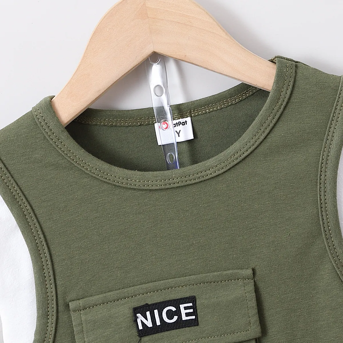 2 Stück Kleinkinder Jungen Avantgardistisch T-Shirt-Sets Armeegrün big image 1