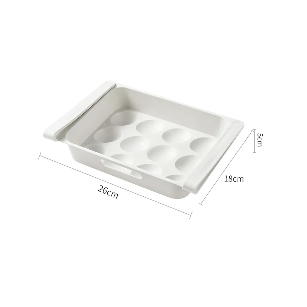 versenkbare Schublade Kühlschranks Behälterbox Ei foodfruit Organisator Aufbewahrungsschale Küche weiß big image 1