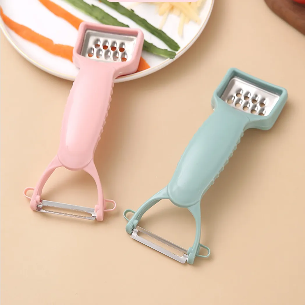 Multi-function Stainless Steel Double Head Peeler Kitchen Vegetable Fruit Paring Knife Double Head Kitchen Accessories Blue big image 1