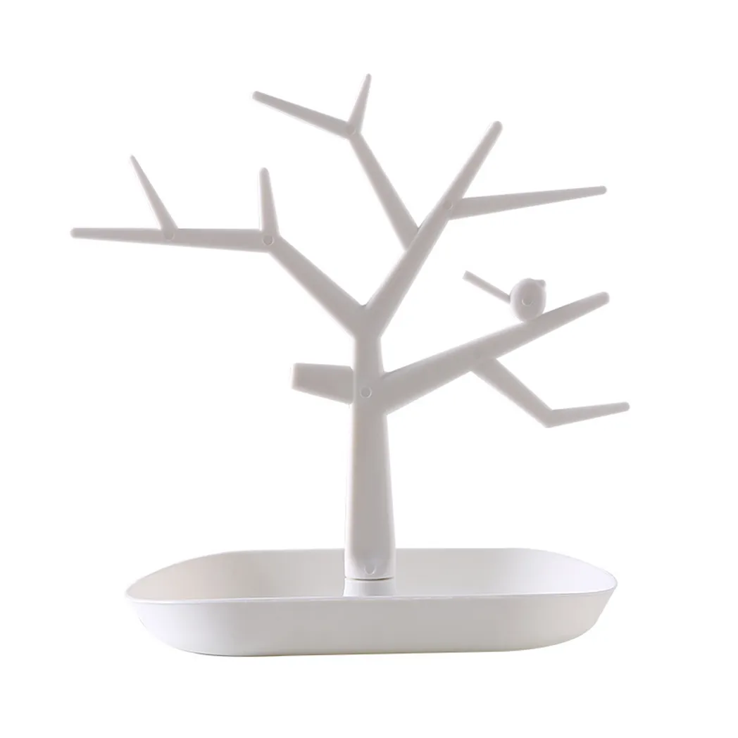 Jewelry Tree Stand Hanging Holder Rings Necklace Earring Jewelry Display Organizer Holder White big image 1