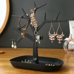 Jewelry Tree Stand Hanging Holder Rings Necklace Earring Jewelry Display Organizer Holder Black