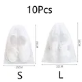 10-pack Disposable Drawstring Shoes Storage Bag Multifunctional Non-woven Shoes Pouch Dust Bags for Indoor Outdoor Travel  image 2
