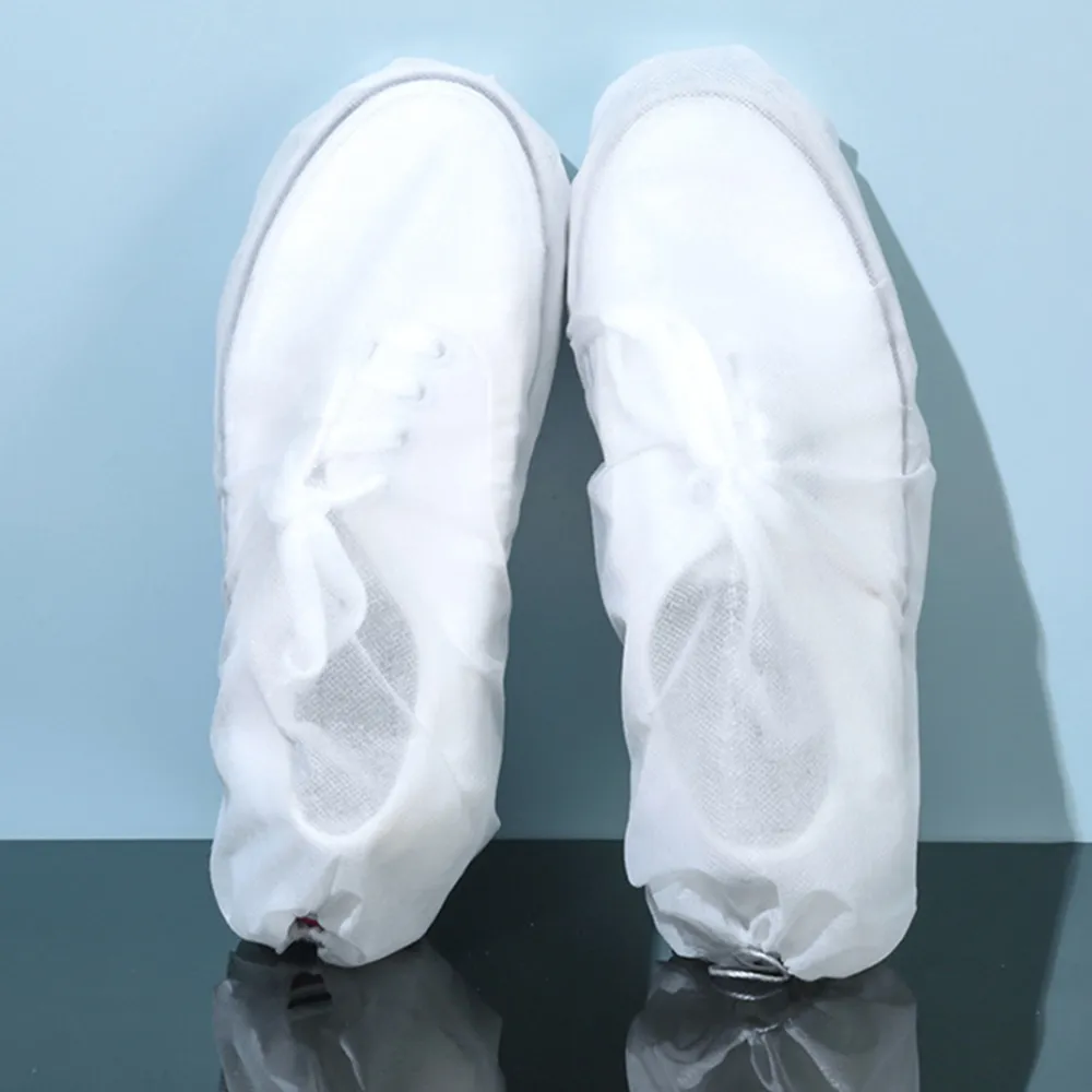 10-pack Disposable Drawstring Shoes Storage Bag Multifunctional Non-woven Shoes Pouch Dust Bags for Indoor Outdoor Travel big image 5