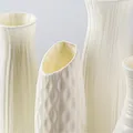 Ceramic Look White Plastic Flower Vase Geometric Style Unbreakable Decor Vase for Flower Home Office Table Decor  image 5