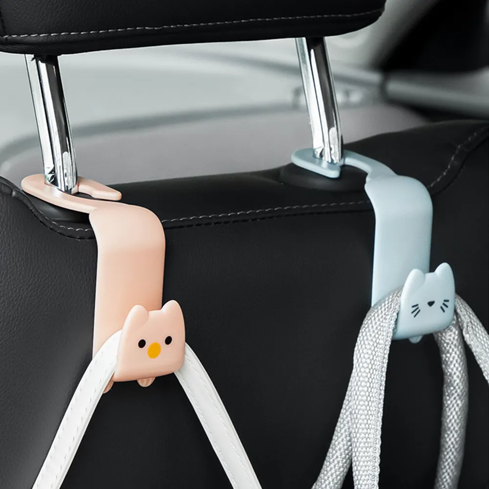 2 uds./4 Uds. Gancho para reposacabezas de asiento de coche organizador de almacenamiento de asiento de coche de dibujos animados bonito multifuncional para bolso de mano para tableta hervidor asiento de coche assecuries big image 2