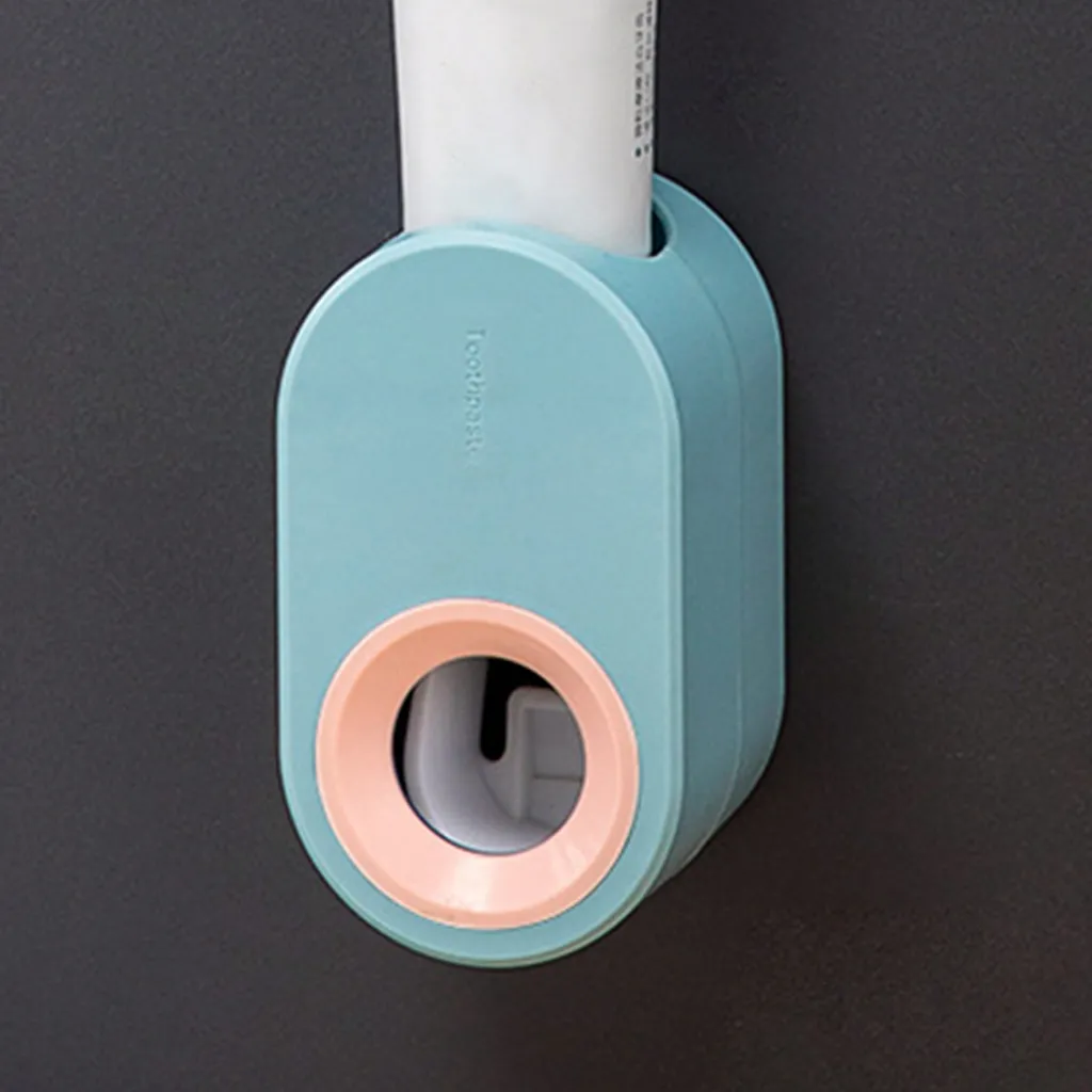Wall Mount Automatic Toothpaste Dispenser Squeezer Dispenser Light Blue