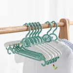 5-pack Adjustable Newborn Baby Hangers Plastic Non-Slip Extendable Laundry Hangers for Toddler Kids Child Clothes Green