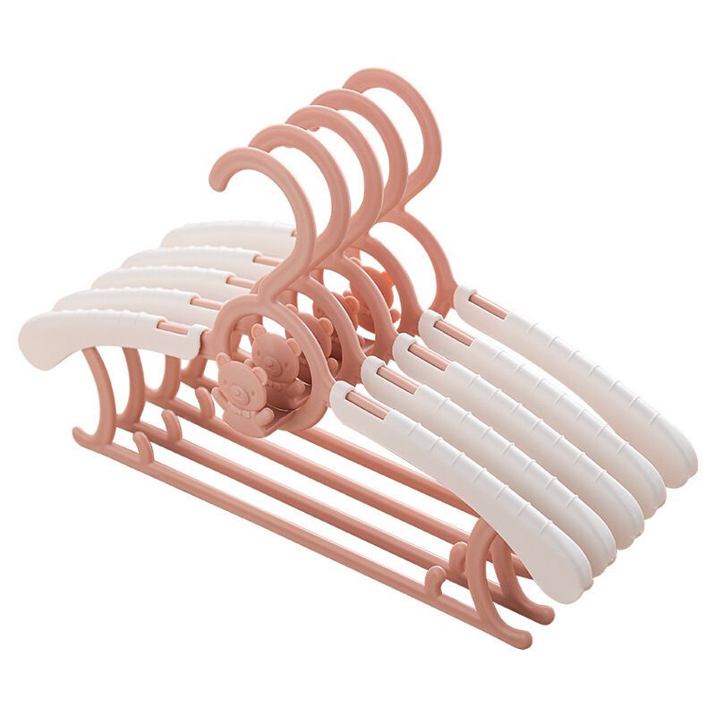 5-pack Adjustable Newborn Baby Hangers Plastic Non-Slip Extendable Laundry Hangers For Toddler Kids Child Clothes
