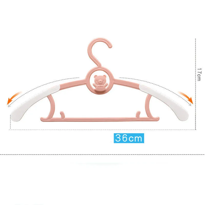 5-pack Adjustable Newborn Baby Hangers Plastic Non-Slip Extendable Laundry Hangers for Toddler Kids Child Clothes Color-A big image 1
