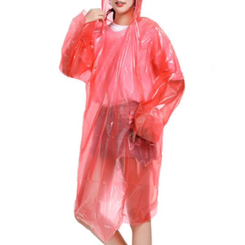 4-pack Disposable Rain Ponchos Adults Multicolor Waterproof Raincoat with Hood for Camping Hiking Traveling Sport Outdoor  image 5