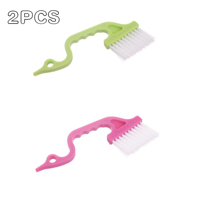 2-pack Hand-held Groove Gap Cleaning Brushes Door Window Track Dustpan Cleaning Brushes Tools