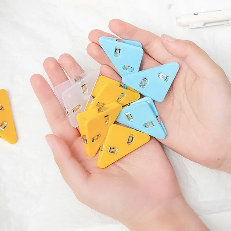 5-pack Book Page Corner Clips Triangular Clip Magazine Books Test Paper Protect Clip Office School Stationery Accessories big image 2